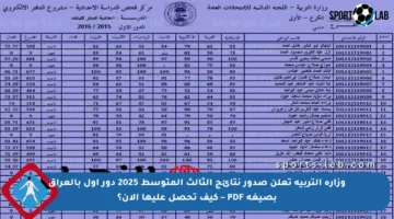 وزارة التربية تعلن صدور نتائج الثالث المتوسط 2025 دور أول بالعراق بصيغة PDF – كيف تحصل عليها الآن؟